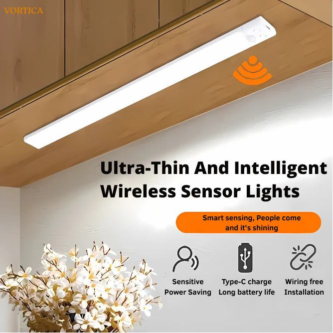 VORTICA GlowGuard Motion Sensor Light - Sees You Before You Stumble, Lighting Dark Halls, Midnight Kitchen Trips And Hidden Cupboard Corners In Silence.